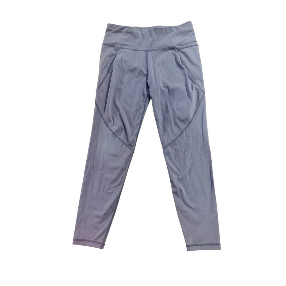 Sweaty Betty Power 7/8 Leggings Gray Blue 24” Inseam Side Pockets Size US 8-10